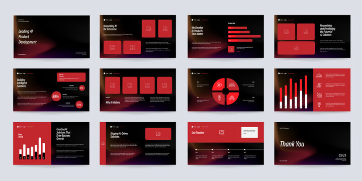 minimalist presentation templates. corporate booklet use in flyer and leaflet, marketing banner, advertising brochure, annual business report, website slider. Black red color company profile vector