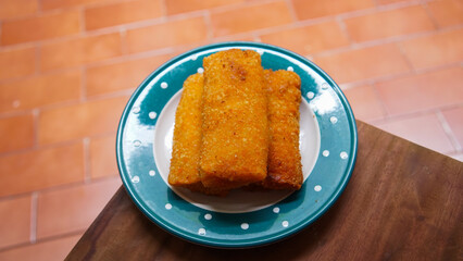 Jakarta, Indonesia 30 June 2025 : Risol mayonaise or Crispy fried breaded rolls served on a polka...