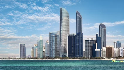 Wandcirkels Abu Dhabi Panorama of Abu Dhabi Skyline in a summer day, United Arab Emirates  © TTstudio