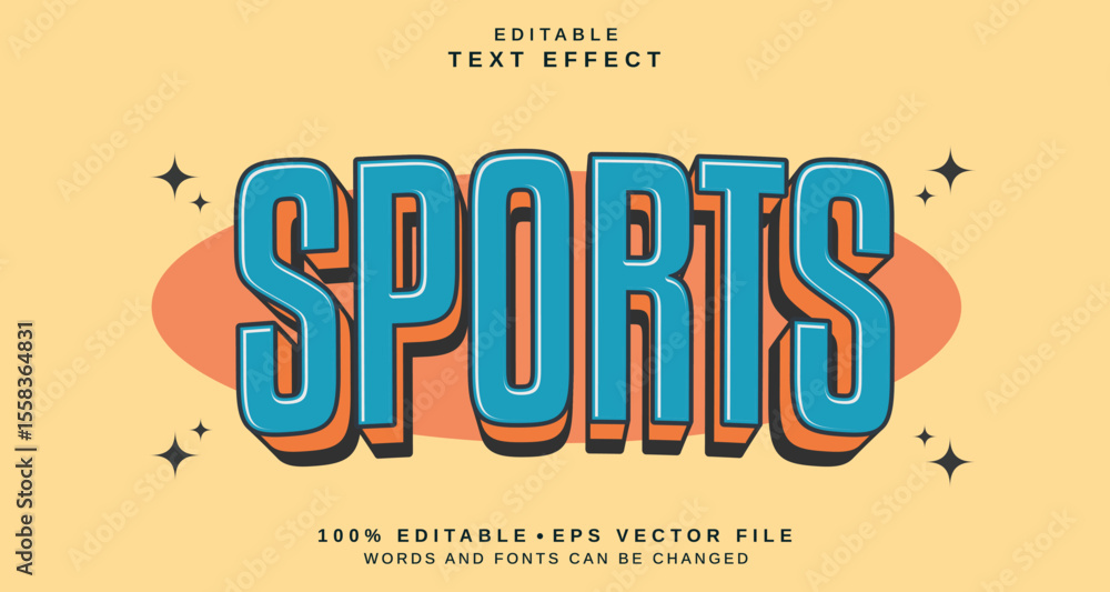 Poster editable text style effect - sports text style theme.