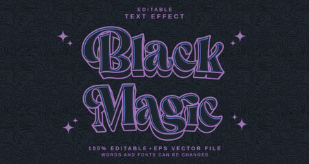 Editable text style effect - Black Magic text style theme.