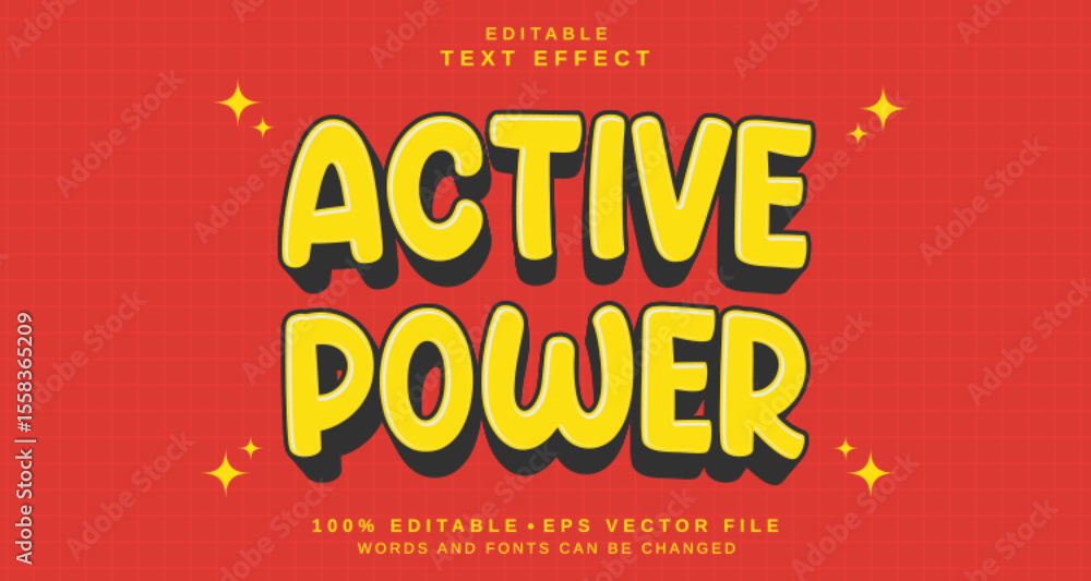 Poster editable text style effect - active power text style theme.