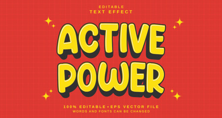 Editable text style effect - Active Power text style theme.