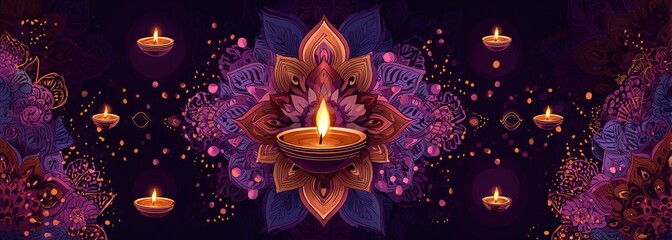 lovely ornamental style happy diwali banner design. High quality