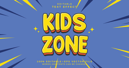 Editable text style effect - Kids Zone text style theme.