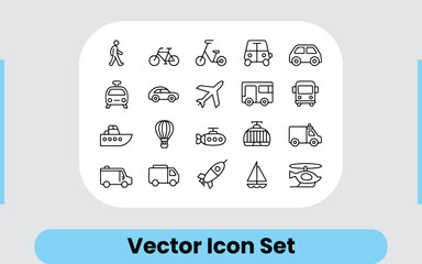 Comprehensive Transportation Outline Icon Set