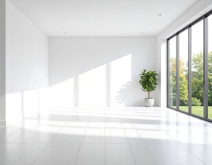 Obraz premium Empty bright white modern room