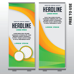 4. Free vector business roll up display standee for presentation purpose