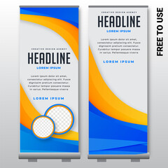 5. Free vector business roll up display standee for presentation purpose