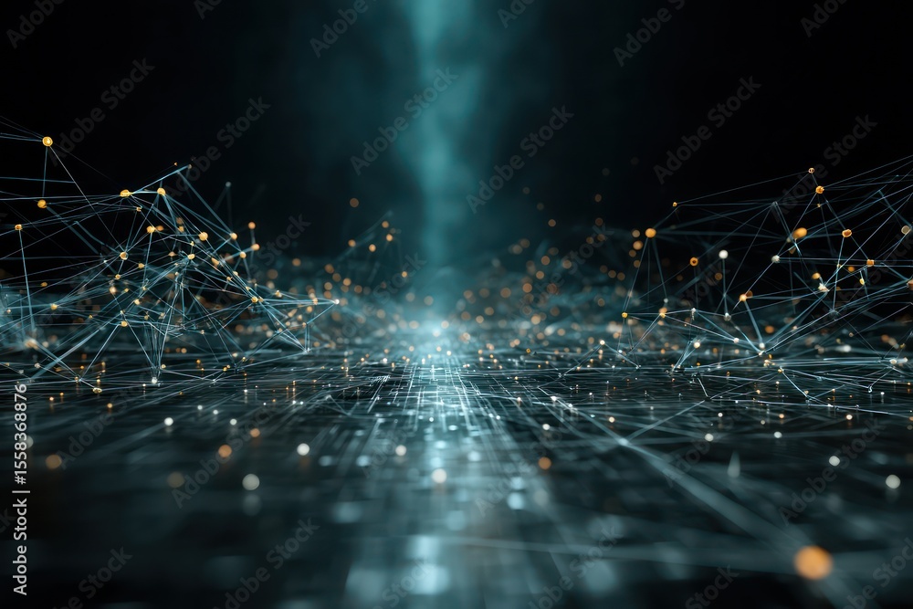 Poster digital display showing the role of iot and ai disruption in transforming technological industries.