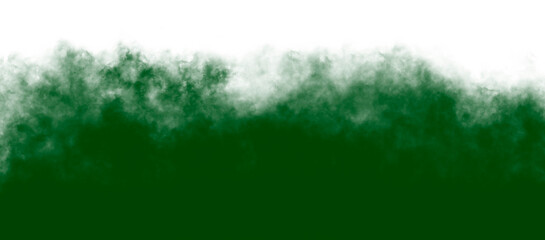 Green fog or smoke on transparent background