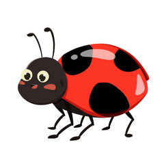 Obraz premium Cartoon Illustration of a Red Ladybug