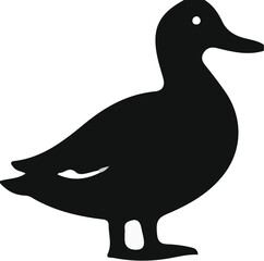 Minimal Duck Silhouette Logo with Simplified Side Profile in Black