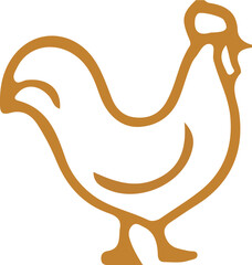 Obraz premium Minimal Chicken Outline Logo with Farm-Inspired Rustic Simplicity