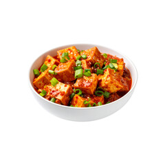 Fototapeta premium Mapo Tofu on white background.