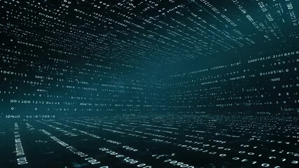 Abstract Digital Data Stream on Blue Background Network Connection Artificial Intelligence Data Visualization Future Concept - Powered by Adobe