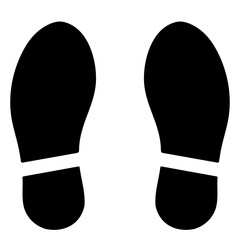 シンプルな足跡シルエットのアイコン素材