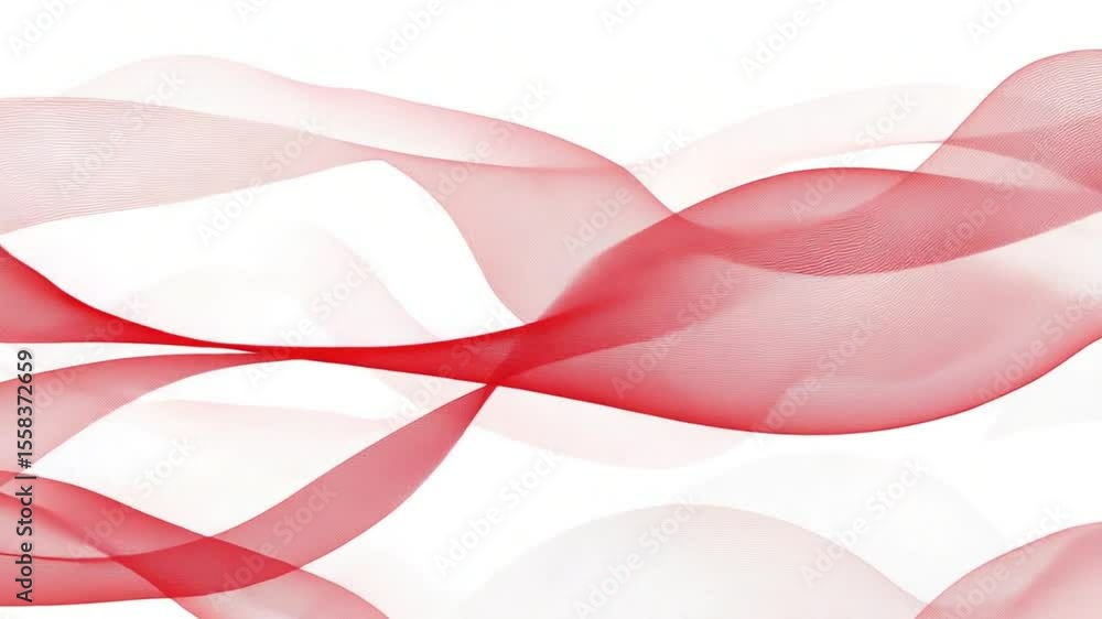 Poster flowing red ribbon: a mesmerizing abstract animation for artistic visuals