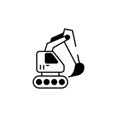 Excavator icon design with white background stock illustration