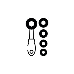 Socket Set icon design with white background stock illustration