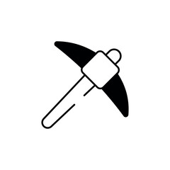 Pickaxe icon design with white background stock illustration