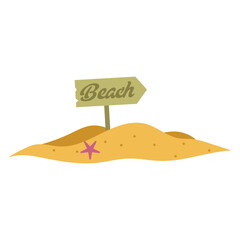 Beach Sign on Sand