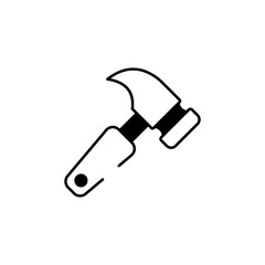 Hammer icon design with white background stock illustration
