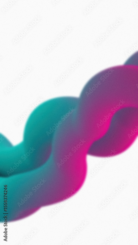Poster blurred abstract element featuring a gradient of turquoise and pink colors on a textured white backg