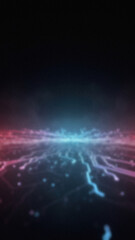 Fototapeta premium Abstract blurred background with blue and pink light trails and bokeh against a dark backdrop