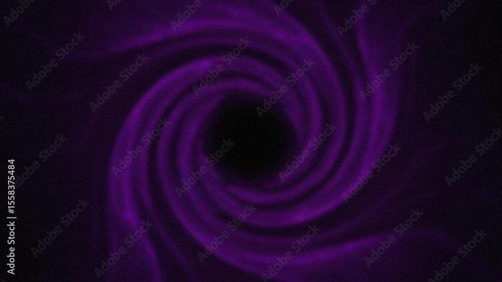 Poster abstract purple swirl with a dark center against a textured black background creating a swirling mot