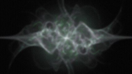 Obraz premium Abstract blurred image of converging vaporous shapes with faint green hues against a dark background
