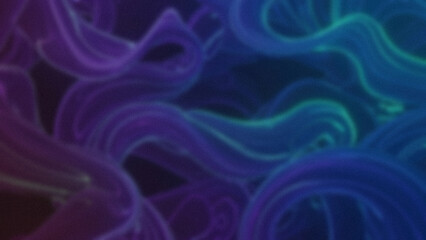 Abstract swirling shapes with blurred edges transition from purple to blue