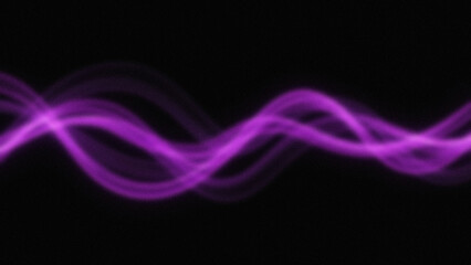 Wavy purple light streaks across a dark backdrop showing abstract blurred motion with a slightly grainy texture
