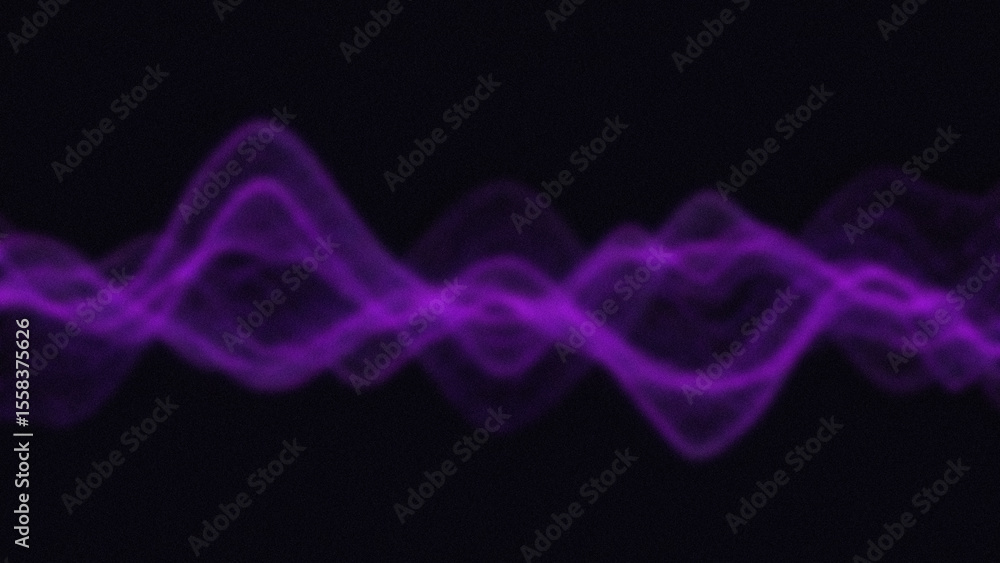 Poster blurred purple wave form against a dark textured background showing an abstract visual representatio