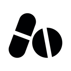 Pharmaceutical tablets and capsules in different shapes, healthcare and medical treatment symbols, drug icons