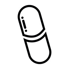 Pill and tablet line icon in black and white, medication and pharmaceutical industry concept, drug treatment design icon