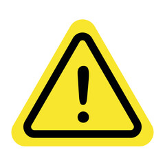 yellow warning and alert symbols with exclamation signs and caution in icon set, risk hazard symbols
