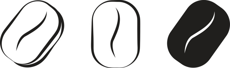 Vector illustration of coffee bean icon in clean and simple style. Perfect for cafe logo, coffee shop menu, packaging, or infographic.