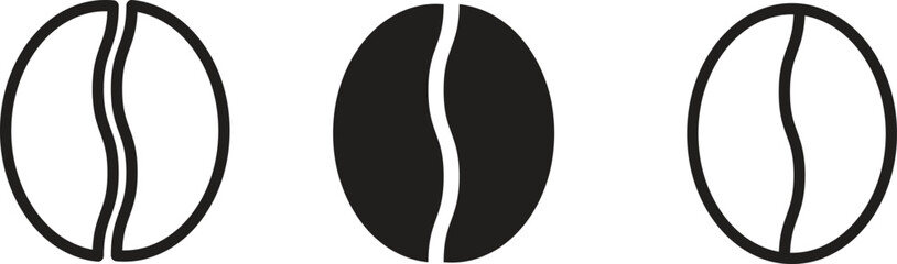 Vector illustration of coffee bean icon in clean and simple style. Perfect for cafe logo, coffee shop menu, packaging, or infographic.