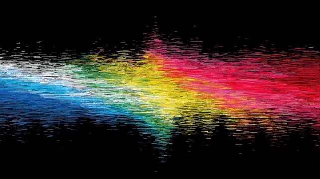 Colorful static effect resembling analog signal disruption