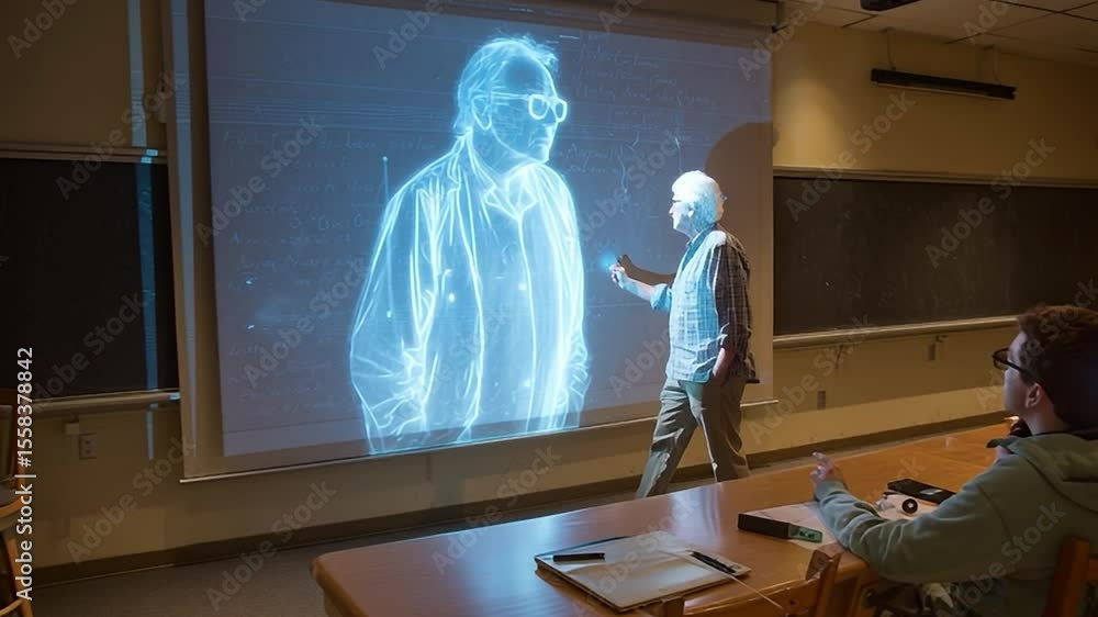 Poster technology enhances learning in a classroom with holographic display