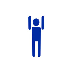 Person Raising Both Hands Icon – Gesture of Joy, Cheer or Welcome・両手を上げた人物のアイコン｜万歳・喜び・歓迎を表すピクトグラム	
