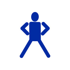Person with Hands on Hips Icon – Confident or Power Pose Symbol・腰に手を当てた人物のアイコン｜自信・準備・パワーポーズのピクトグラム	
