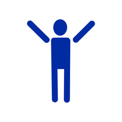 Person with Arms Raised Icon – Joy, Success, Welcome Gesture Symbol・両手を広げた人物のアイコン｜達成・喜び・歓迎のピクトグラム	

