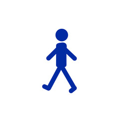 歩行する人物アイコン｜横向き歩く動作を示すピクトグラム Walking Person Icon – Side View Silhouette Representing Walking Motion