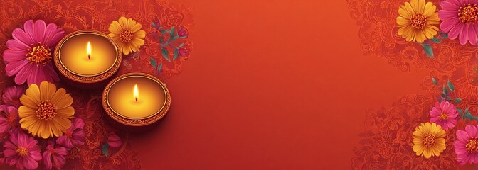 elegant diwali festival banner with text space. High quality