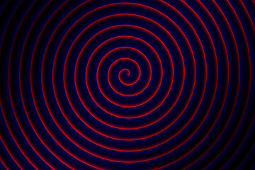 Red light spiraling circles decor pattern on dark