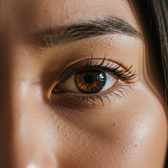 close up photo of human eye with eyebrows