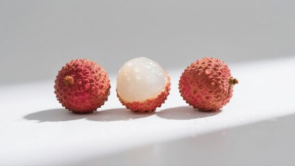 lychee fruit on a white background