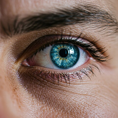 close up photo of human eye with eyebrows